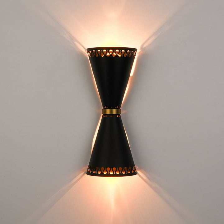 Farmhouze Light - Modern Black Up and Down Cone Flush Mount Wall Sconce - Wall Sconce - 1 Pack - 