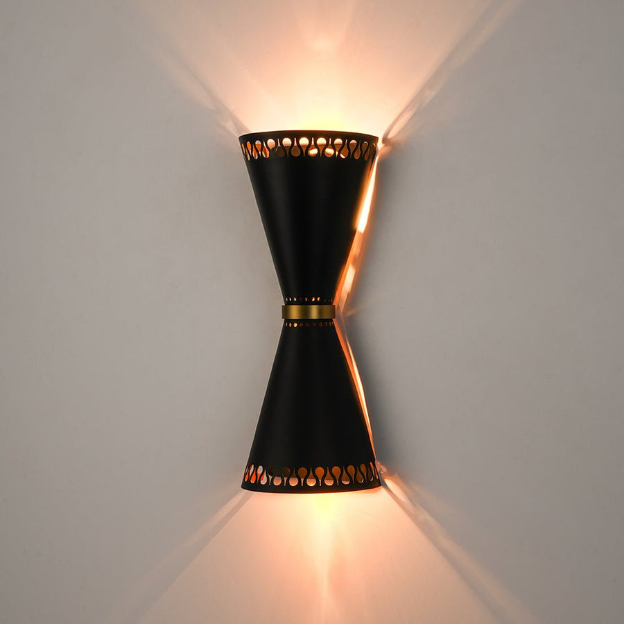 Farmhouze Light - Modern Black Up and Down Cone Flush Mount Wall Sconce - Wall Sconce - 2 Packs - 