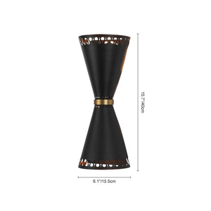 Farmhouze Light - Modern Black Up and Down Cone Flush Mount Wall Sconce - Wall Sconce - 2 Packs - 