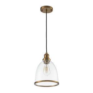 Farmhouze Light - Modern Brass 1 - Light Seeded Glass Bell Kitchen Pendant - Pendant - Seeded Glass - 