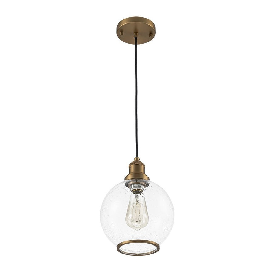 Farmhouze Light - Modern Brass 1 - Light Seeded Glass Globe Pendant - Pendant - Seeded Glass - 