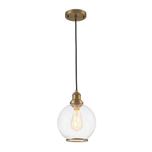 Farmhouze Light - Modern Brass 1 - Light Seeded Glass Globe Pendant - Pendant - Seeded Glass - 