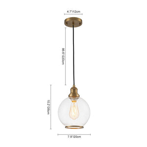 Farmhouze Light - Modern Brass 1 - Light Seeded Glass Globe Pendant - Pendant - Seeded Glass - 