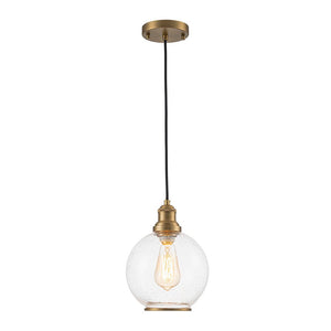 Farmhouze Light - Modern Brass 1 - Light Seeded Glass Globe Pendant - Pendant - Seeded Glass - 