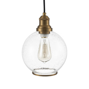 Farmhouze Light - Modern Brass 1 - Light Seeded Glass Globe Pendant - Pendant - Seeded Glass - 