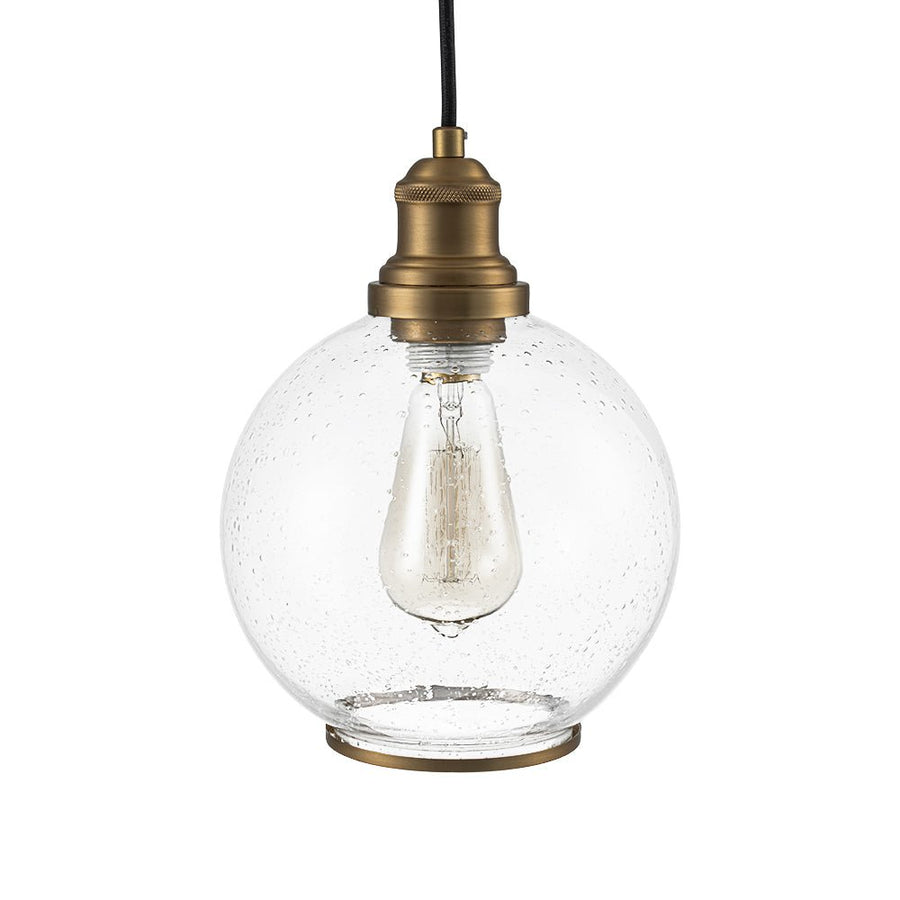 Farmhouze Light - Modern Brass 1 - Light Seeded Glass Globe Pendant - Pendant - Seeded Glass - 