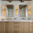 Load image into Gallery viewer, Farmhouze Light - Modern Brass 2 - Light Sand Glass Up Down Vanity Wall Lamp - Wall Sconce - 2 Packs - 
