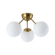 Load image into Gallery viewer, Farmhouze Light - Modern Brass 3 - Light Rounded Glass Sphere Ceiling Fixture - Ceiling Light - Transparent Glass - 
