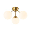Load image into Gallery viewer, Farmhouze Light - Modern Brass 3 - Light Rounded Glass Sphere Ceiling Fixture - Ceiling Light - Transparent Glass - 
