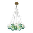 Load image into Gallery viewer, Farmhouze Light - Modern Brass Cluster Glass Globe Blue Bubble Chandelier - Chandelier - Green - 
