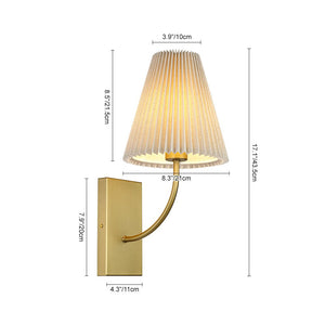 Farmhouze Light - Modern Brass Single Beige Fabric Cone Wall Light - Wall Sconce - 1 - Light - 