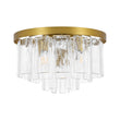 Load image into Gallery viewer, Farmhouze Light-Modern Brass Tiered Textured Glass Round Flush Mount-Ceiling Light-15.7 in-
