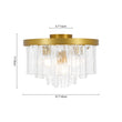 Load image into Gallery viewer, Farmhouze Light-Modern Brass Tiered Textured Glass Round Flush Mount-Ceiling Light-15.7 in-
