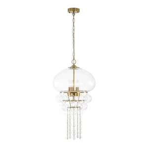 Farmhouze Light - Modern Brushed Brass Glam Glass Bubble Jellyfish Chandelier - Chandelier - Brass - 