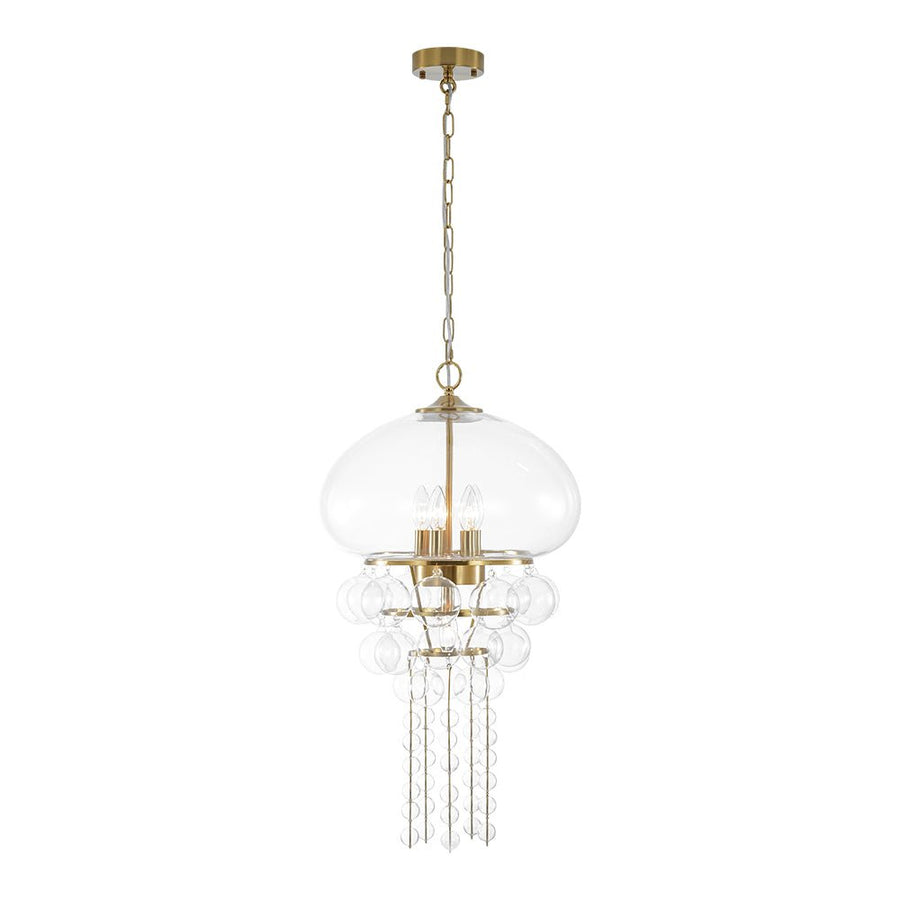 Farmhouze Light - Modern Brushed Brass Glam Glass Bubble Jellyfish Chandelier - Chandelier - Brass - 