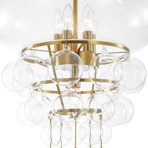 Farmhouze Light - Modern Brushed Brass Glam Glass Bubble Jellyfish Chandelier - Chandelier - Brass - 