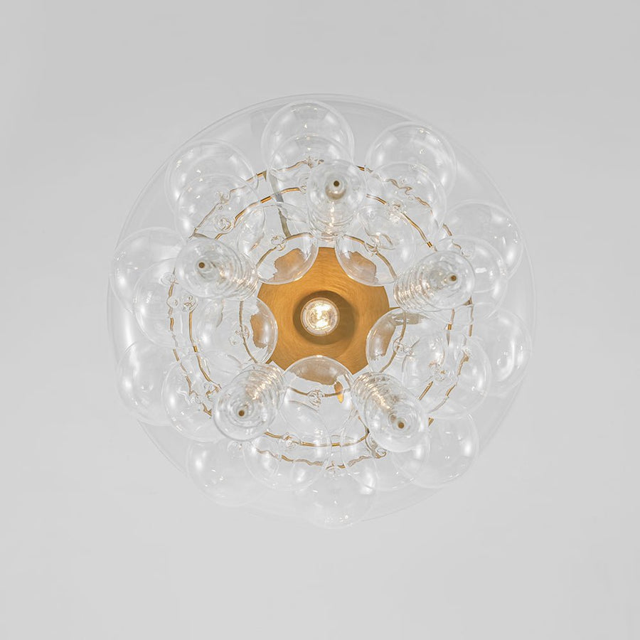 Farmhouze Light - Modern Brushed Brass Glam Glass Bubble Jellyfish Chandelier - Chandelier - Brass - 