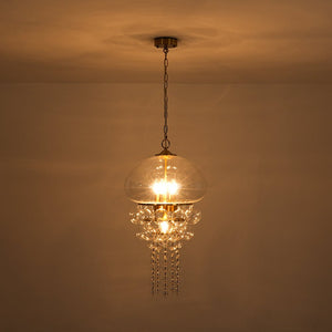 Farmhouze Light - Modern Brushed Brass Glam Glass Bubble Jellyfish Chandelier - Chandelier - Brass - 