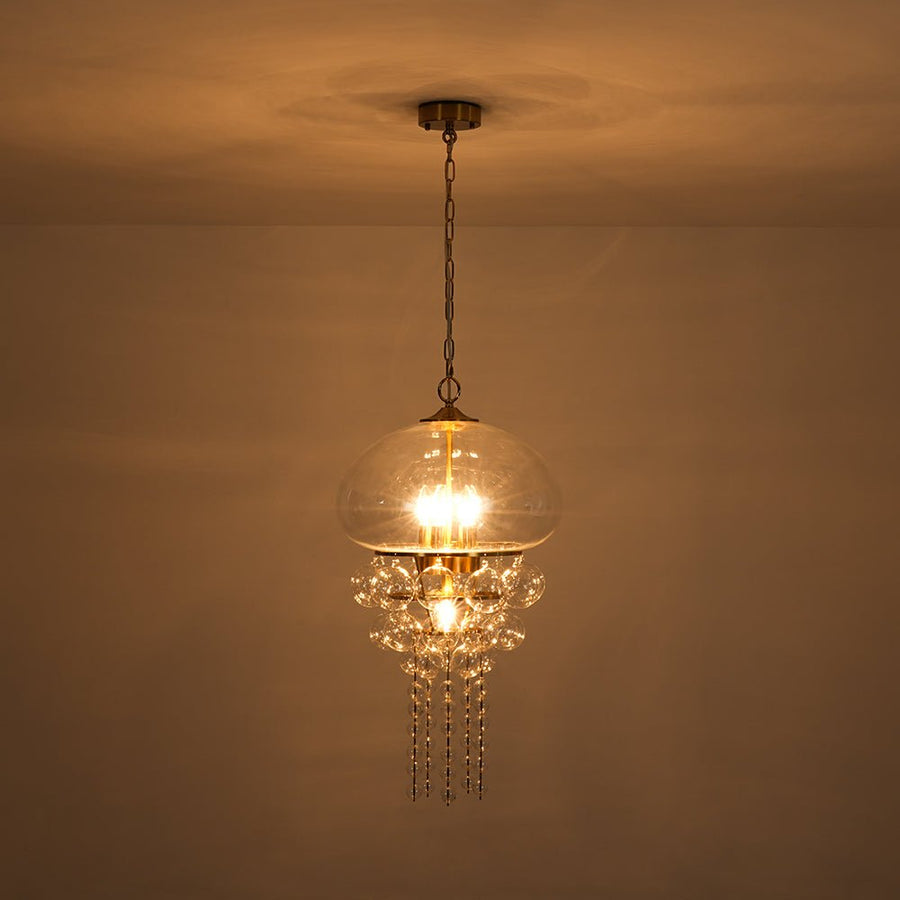 Farmhouze Light - Modern Brushed Brass Glam Glass Bubble Jellyfish Chandelier - Chandelier - Brass - 