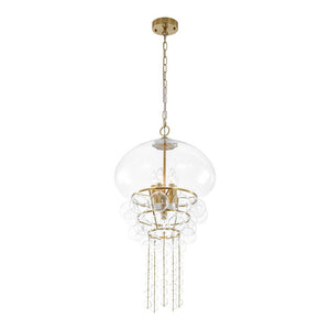 Farmhouze Light - Modern Brushed Brass Glam Glass Bubble Jellyfish Chandelier - Chandelier - Brass - 