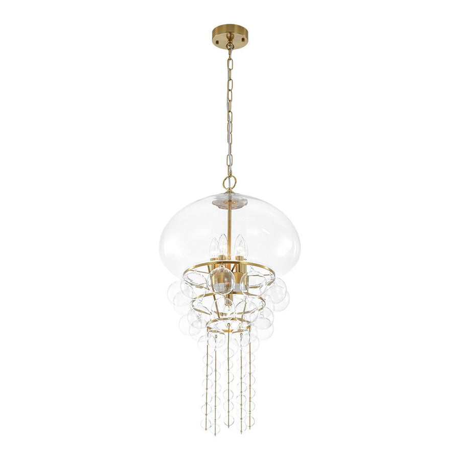 Farmhouze Light - Modern Brushed Brass Glam Glass Bubble Jellyfish Chandelier - Chandelier - Brass - 