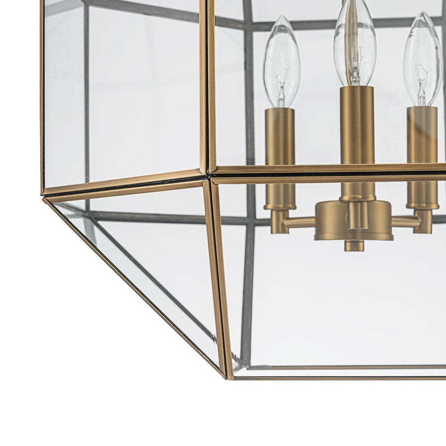 Farmhouze Light - Modern Candle Style Glass Geometric Cage Chandelier - Chandelier - 3 - Light - 