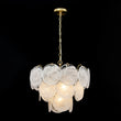 Load image into Gallery viewer, Farmhouze Light-Modern Cloudy Style Misty Swirl Glass Tiered Chandelier-Chandelier-Brass-
