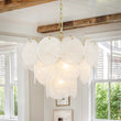 Load image into Gallery viewer, Farmhouze Light-Modern Cloudy Style Misty Swirl Glass Tiered Chandelier-Chandelier-Brass-
