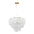 Load image into Gallery viewer, Farmhouze Light-Modern Cloudy Style Misty Swirl Glass Tiered Chandelier-Chandelier-Brass-
