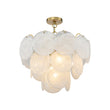 Load image into Gallery viewer, Farmhouze Light-Modern Cloudy Style Misty Swirl Glass Tiered Chandelier-Chandelier-Brass-
