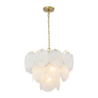 Load image into Gallery viewer, Farmhouze Light-Modern Cloudy Style Misty Swirl Glass Tiered Chandelier-Chandelier-Brass-
