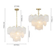 Load image into Gallery viewer, Farmhouze Light-Modern Cloudy Style Misty Swirl Glass Tiered Chandelier-Chandelier-Brass-
