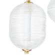 Load image into Gallery viewer, Farmhouze Light - Modern Dimmable LED 5 - Light Striped Glass Cluster Pendant - Chandelier - Brass - 
