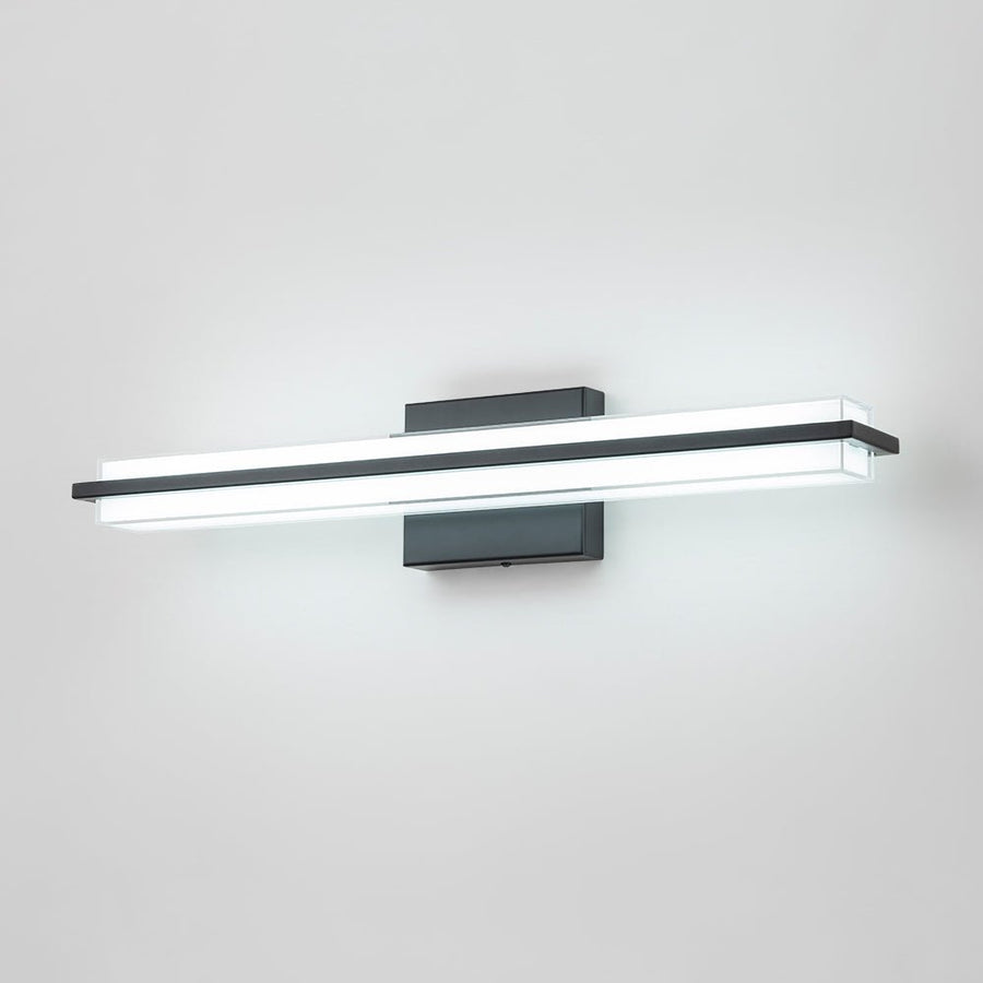 Farmhouze Light - Modern Dimmable LED Black Wide Bathroom Vanity Light - Wall Sconce - Black - 
