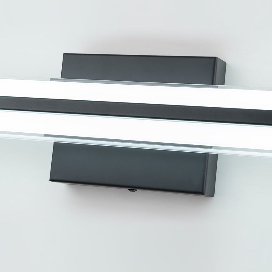 Farmhouze Light - Modern Dimmable LED Black Wide Bathroom Vanity Light - Wall Sconce - Black - 