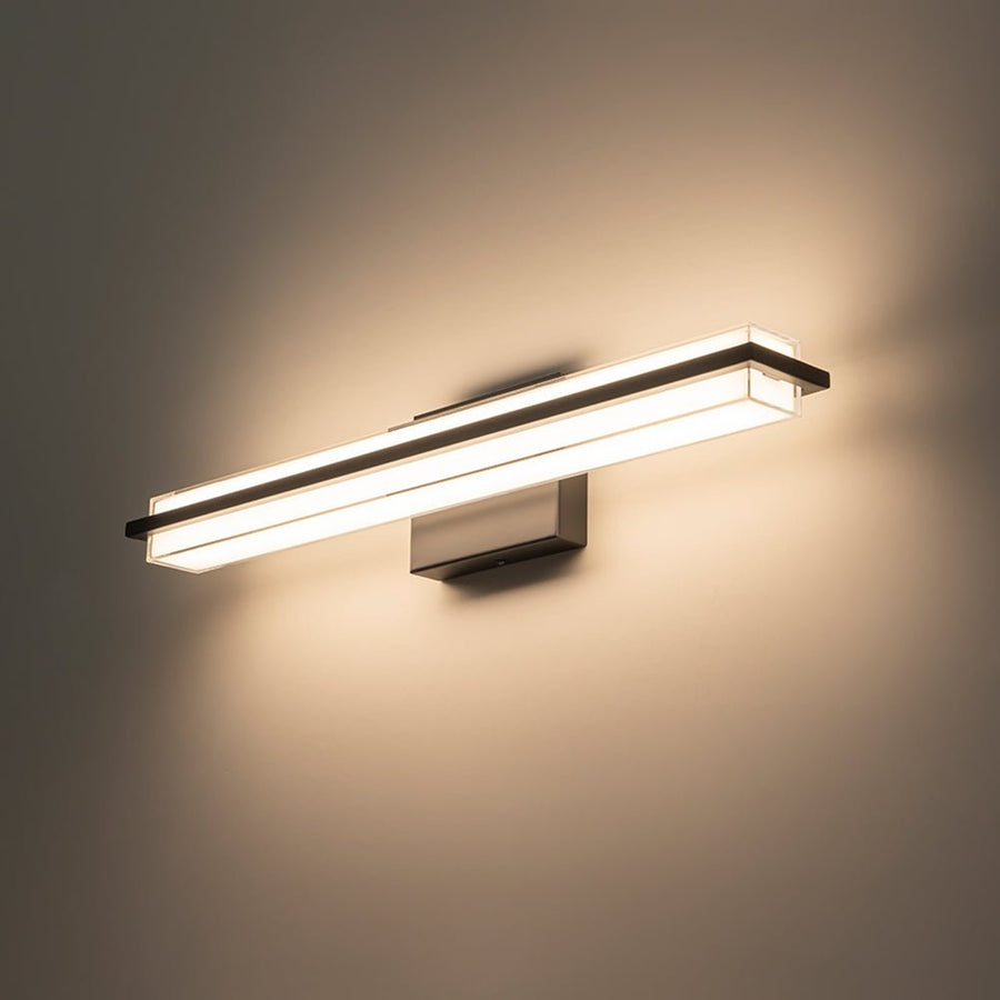 Farmhouze Light - Modern Dimmable LED Black Wide Bathroom Vanity Light - Wall Sconce - Black - 
