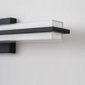 Farmhouze Light - Modern Dimmable LED Black Wide Bathroom Vanity Light - Wall Sconce - Black - 