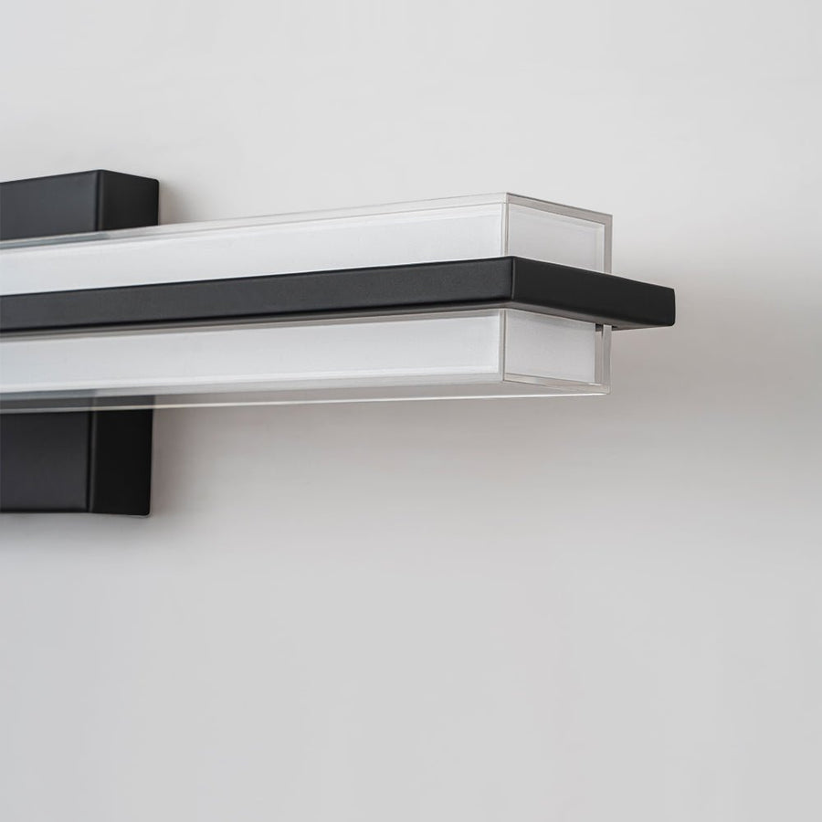 Farmhouze Light - Modern Dimmable LED Black Wide Bathroom Vanity Light - Wall Sconce - Black - 