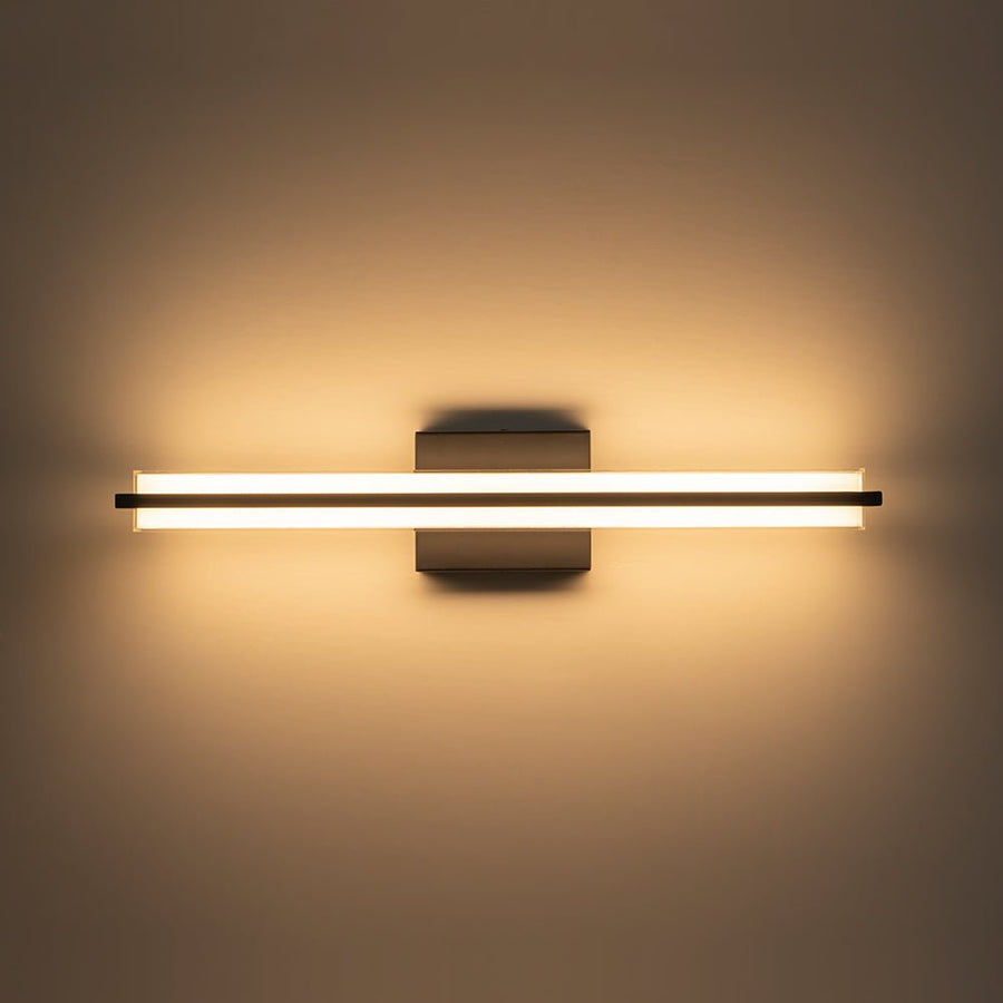 Farmhouze Light - Modern Dimmable LED Black Wide Bathroom Vanity Light - Wall Sconce - Black - 