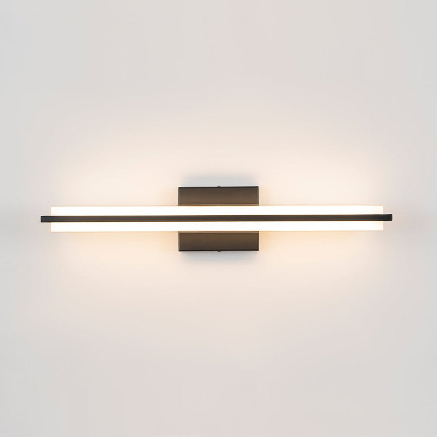 Farmhouze Light - Modern Dimmable LED Black Wide Bathroom Vanity Light - Wall Sconce - Black - 