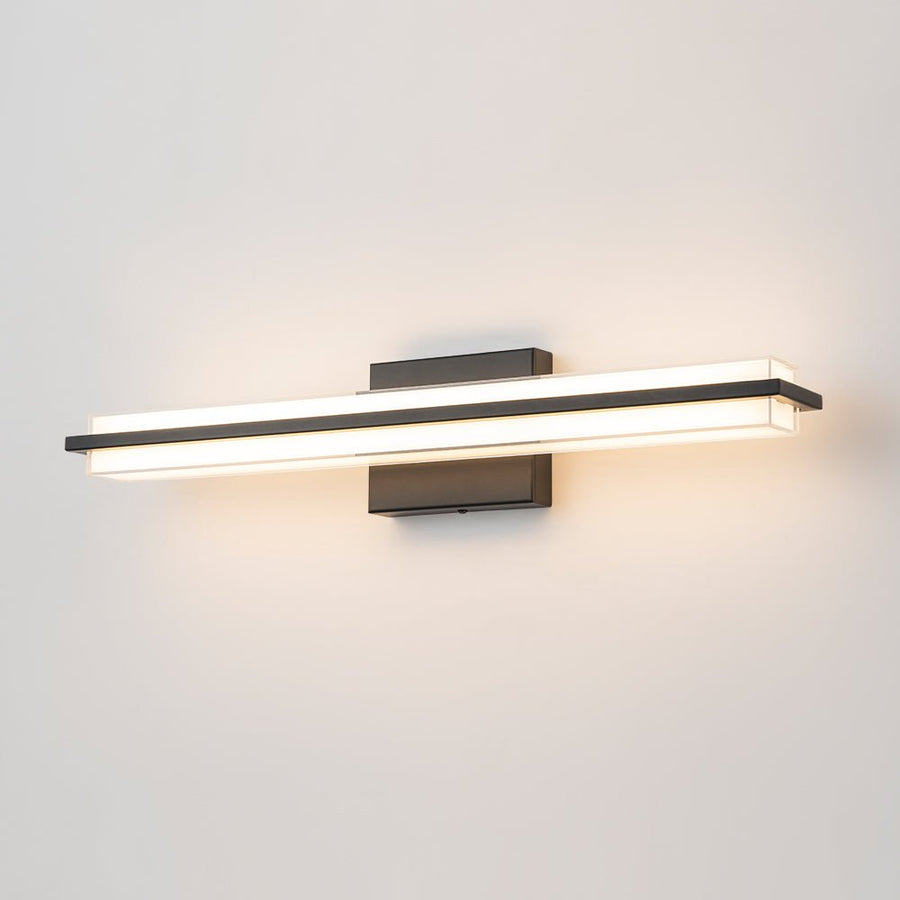 Farmhouze Light - Modern Dimmable LED Black Wide Bathroom Vanity Light - Wall Sconce - Black - 