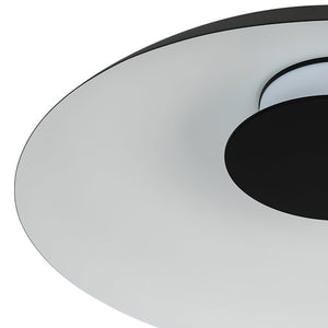Farmhouze Light - Modern Dimmable LED Saucer Wide Dome Flush Mount Light - Ceiling Light - Black - 