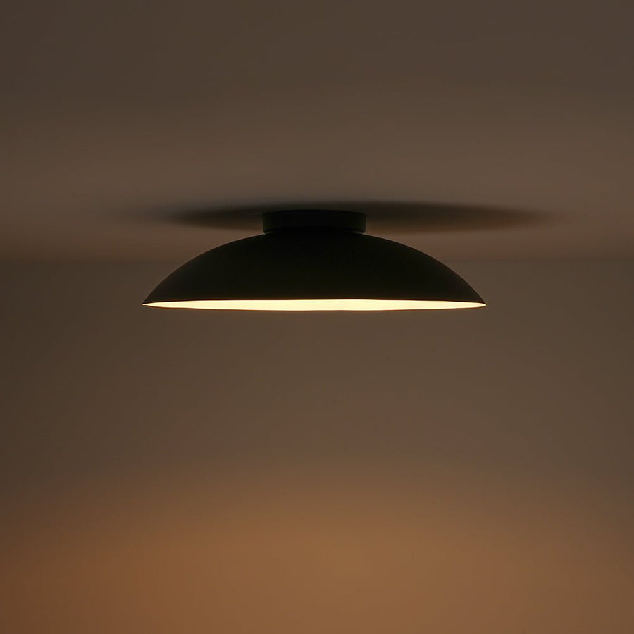 Farmhouze Light - Modern Dimmable LED Saucer Wide Dome Flush Mount Light - Ceiling Light - Black - 