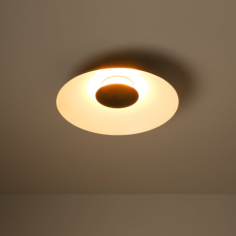 Farmhouze Light - Modern Dimmable LED Saucer Wide Dome Flush Mount Light - Ceiling Light - Black - 