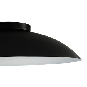Farmhouze Light - Modern Dimmable LED Saucer Wide Dome Flush Mount Light - Ceiling Light - Black - 