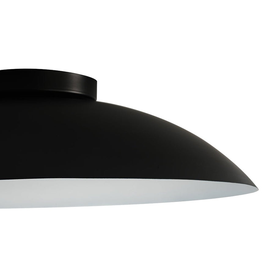 Farmhouze Light - Modern Dimmable LED Saucer Wide Dome Flush Mount Light - Ceiling Light - Black - 