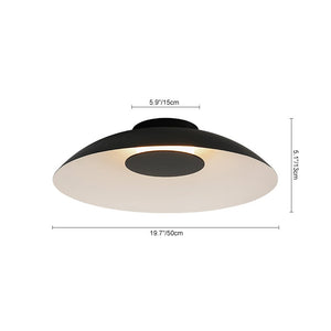 Farmhouze Light - Modern Dimmable LED Saucer Wide Dome Flush Mount Light - Ceiling Light - Black - 