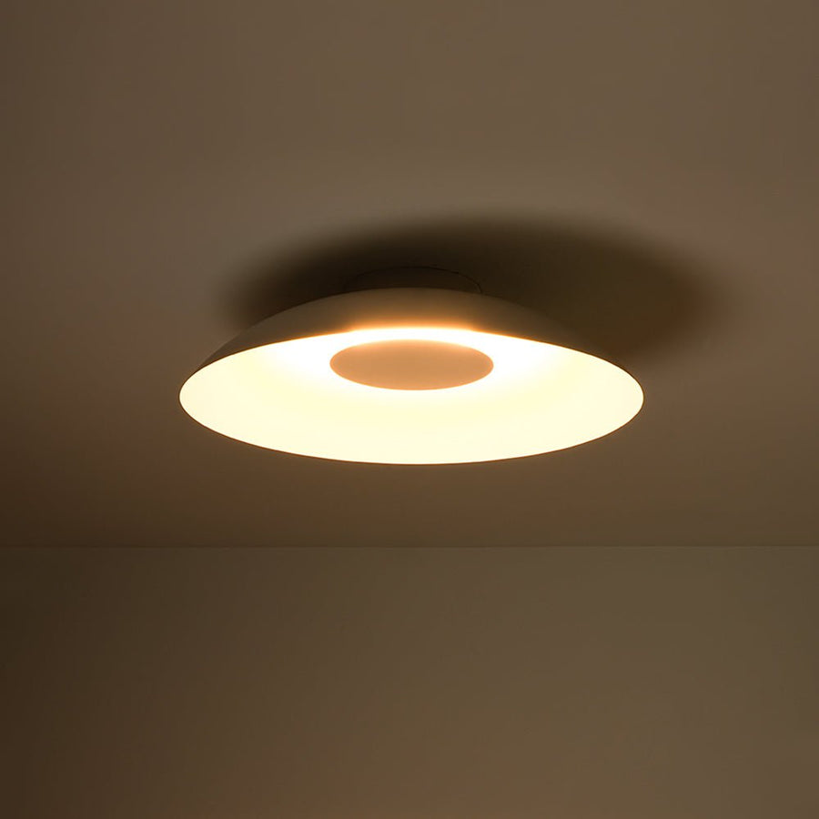 Farmhouze Light - Modern Dimmable LED Saucer Wide Dome Flush Mount Light - Ceiling Light - White - 