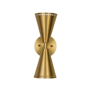Farmhouze Light - Modern Double Cone 2 - Light Ambient Wall Sconce - Wall Sconce - Nickel - 