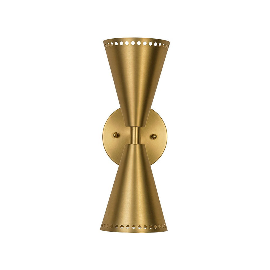 Farmhouze Light - Modern Double Cone 2 - Light Ambient Wall Sconce - Wall Sconce - Nickel - 